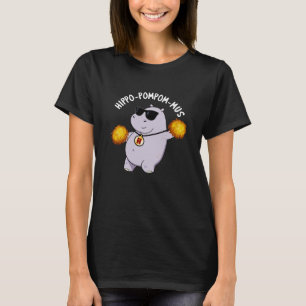 Hippo-pompom-Funny Animal Hippo Pun Mörk BG T Shirt