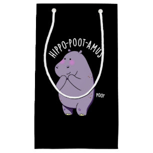 Hippo-poot-amus Funny Farting Hippo Pun Mörk BG