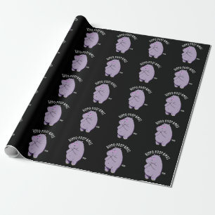 Hippo-poot-amus Funny Farting Hippo Pun Mörk BG Presentpapper