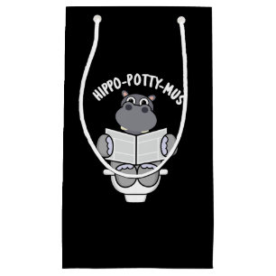 Hippo-potty-mus Funny Animal Hippo Pun Mörk BG