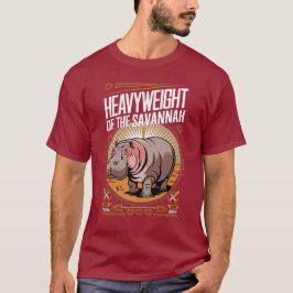 Hippo Power Heavyweight Savannah Design T Shirt