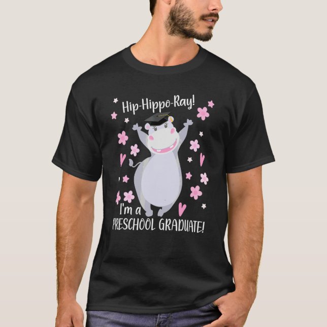 Hippo Ray Hippo Preschool Student Cute Gradu T Shirt (Framsida)
