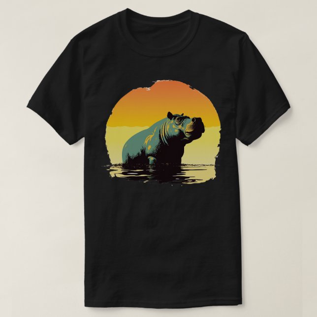 Hippo-retro 4 t shirt (Design framsida)
