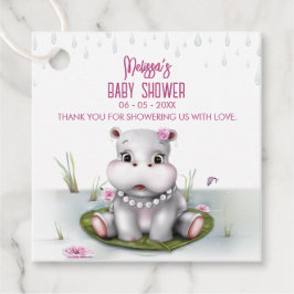 Hippo River Äventyr Girl Baby Shower Gåvor Etiketter