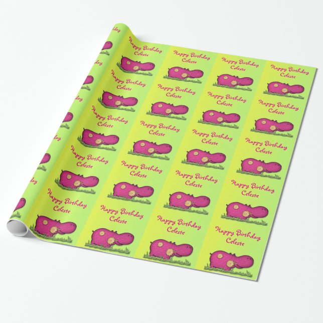 hippo-roligt presentpapper (Utrullad)