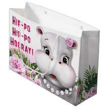Hippo Rosa Blommigt Girl Birthday