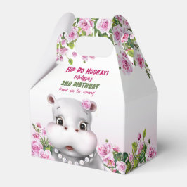 Hippo Rosa Blommigt Girl Birthday Presentaskar