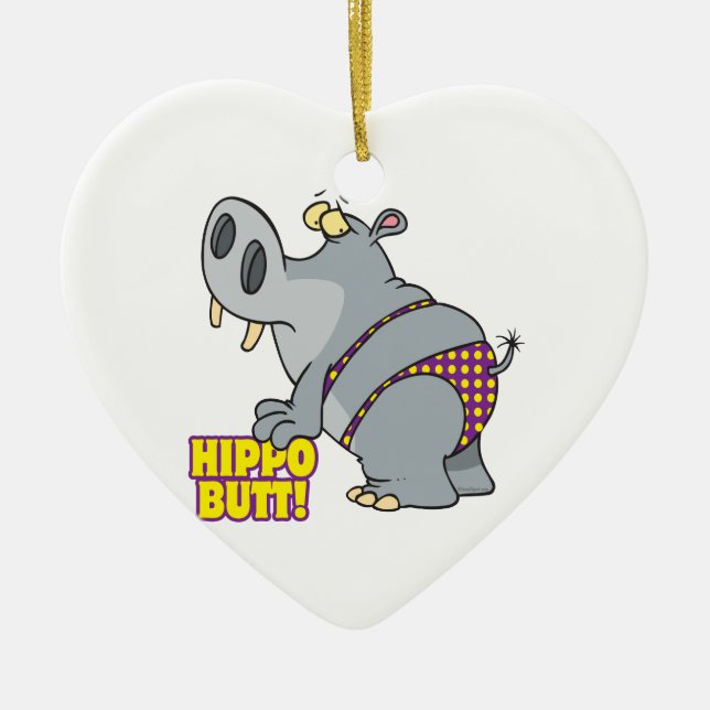 hippo rumbikini hippopotamus julgransprydnad keramik (Framsidan)