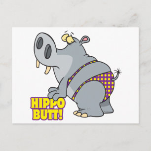 hippo rumbikini hippopotamus vykort