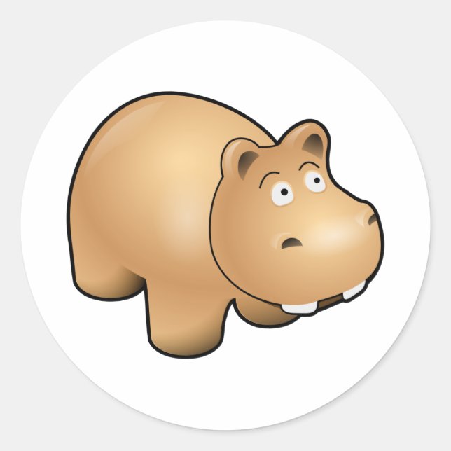 Hippo Runt Klistermärke (Framsida)