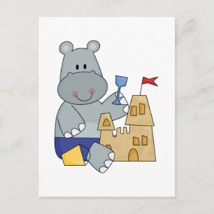 Hippo Sand Castle T-shirts och presenter Vykort