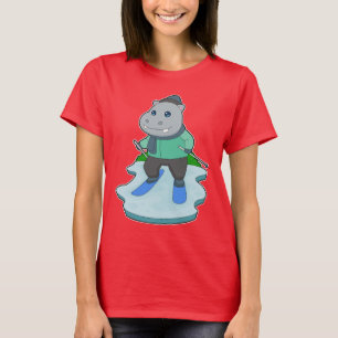 Hippo Skier Ski T Shirt
