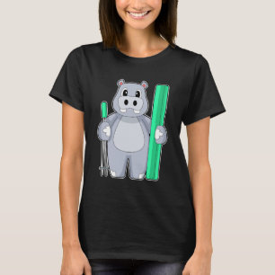 Hippo Skier Ski Winter sport T Shirt