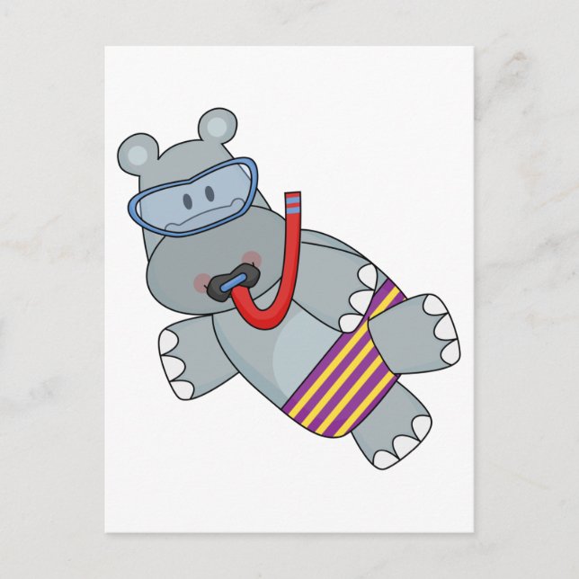 Hippo Snorkeler T-shirts och presenter Vykort (Framsida)