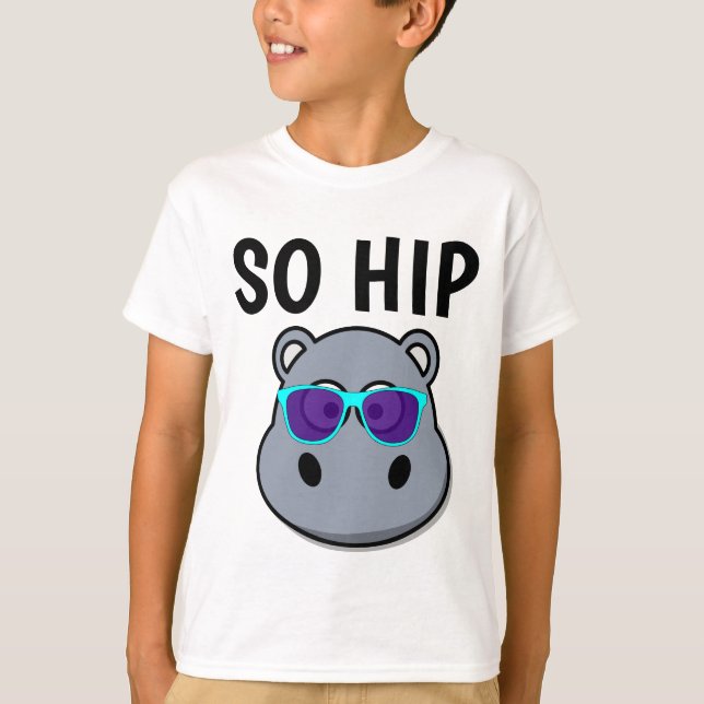 HIPPO SO HI[P FUNNY KIDS T-shirts (Framsida)