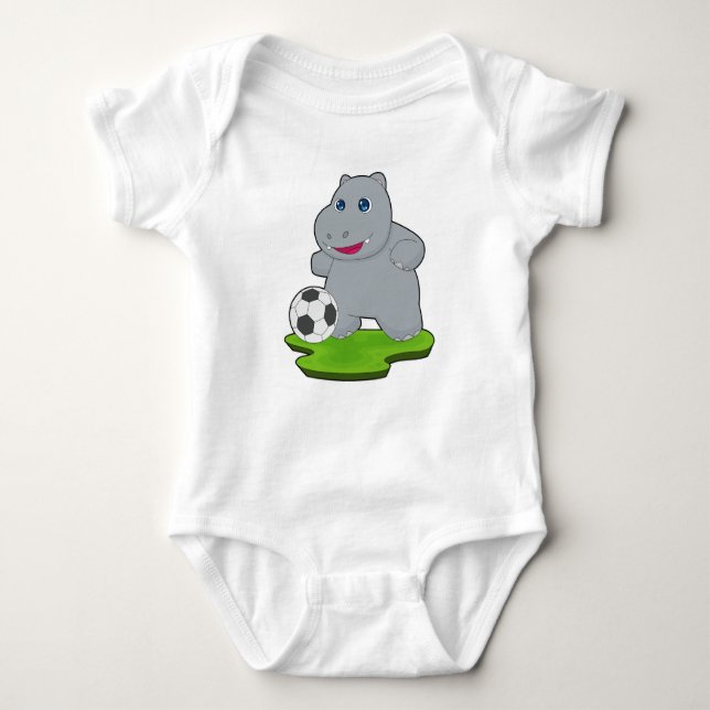 Hippo Soccer-spelare T Shirt (Framsida)