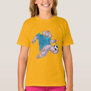 Hippo Soccer-spelare T Shirt