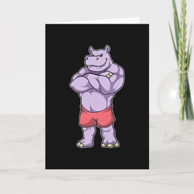 Hippo som BodyBuilder extrem Kort (Framsida)