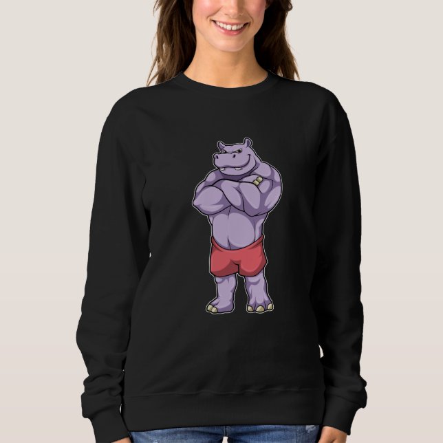 Hippo som BodyBuilder extrem T Shirt (Framsida)