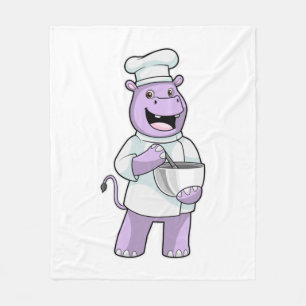 Hippo som Chef med Bowl Fleecefilt