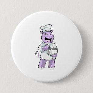 Hippo som Chef med Bowl Knapp