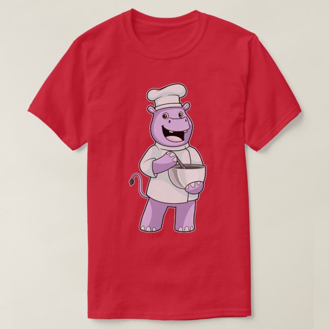 Hippo som Chef med Bowl T Shirt (Design framsida)