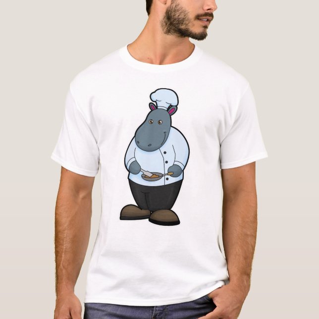 Hippo som Cook med Pan T Shirt (Framsida)