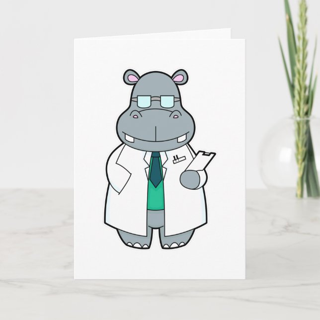 Hippo som Doktor med Smock Kort (Framsida)