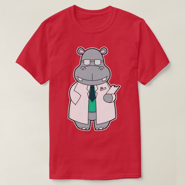 Hippo som Doktor med Smock T Shirt (Design framsida)