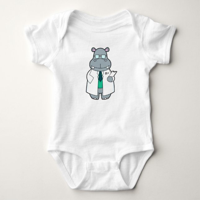 Hippo som Doktor med Smock T Shirt (Framsida)