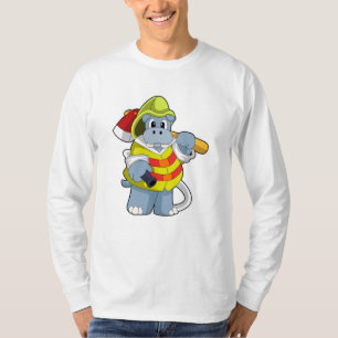 Hippo som Firefighter med Ax T Shirt