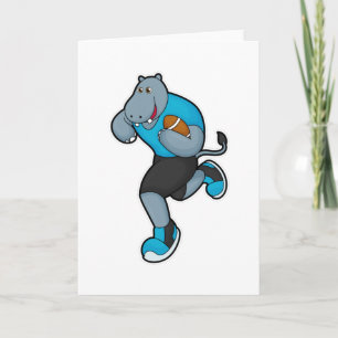 Hippo som fotbollsspelare i fotbollsmatchen kort