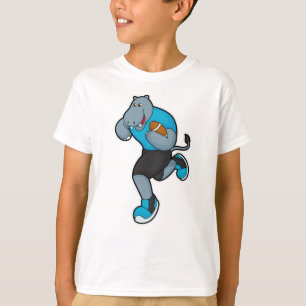 Hippo som fotbollsspelare i fotbollsmatchen t shirt