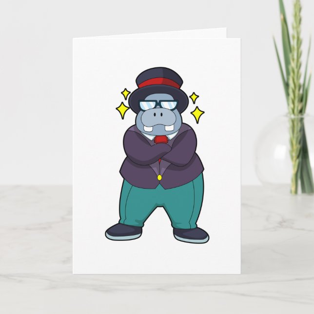 Hippo som Groom med Kostym.PNG Kort (Framsida)