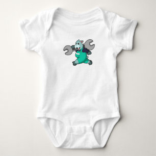 Hippo som Mechanic med Wrench T Shirt