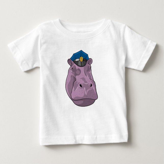 Hippo som polis t shirt (Framsida)