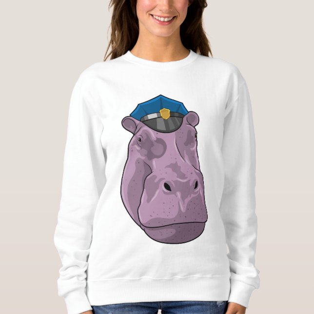 Hippo som polis t shirt (Framsida)