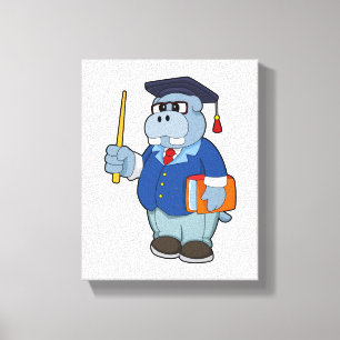 Hippo som professor i Bok Canvastryck