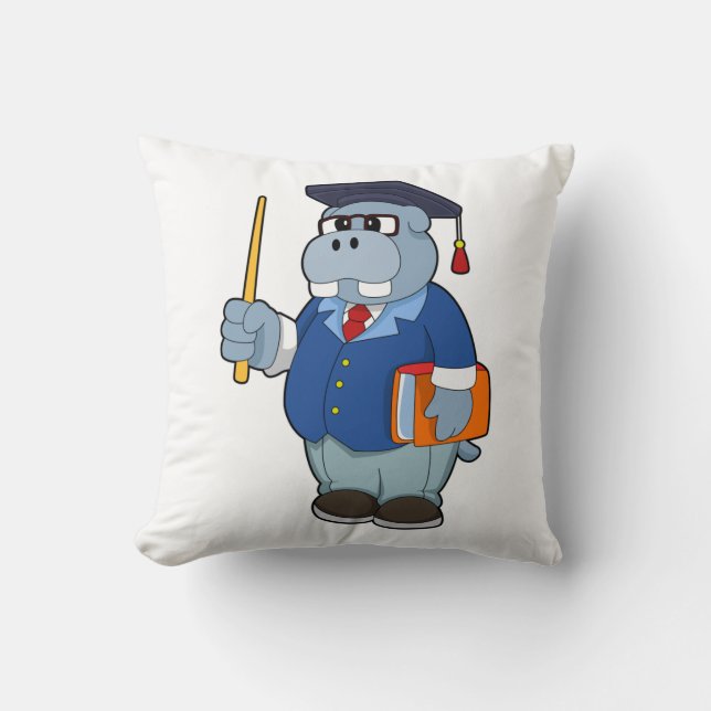Hippo som professor i Bok Kudde (Framsida)