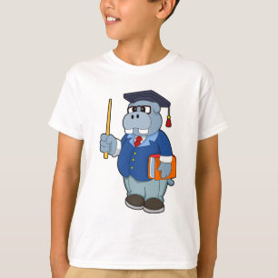 Hippo som professor i Bok T Shirt