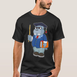 Hippo som professor i Bok T Shirt