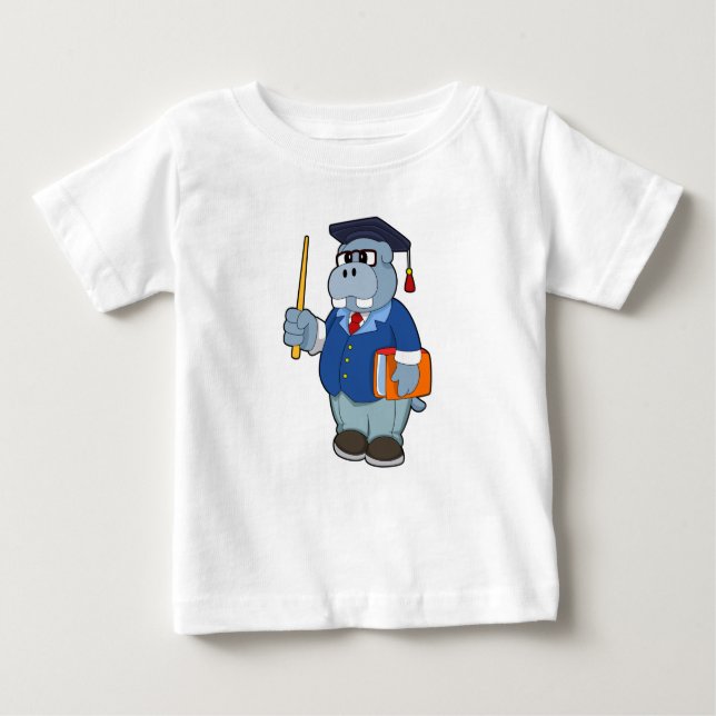 Hippo som professor i Bok T Shirt (Framsida)