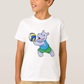 Hippo som Volleyball-spelare med Volleyball T Shirt