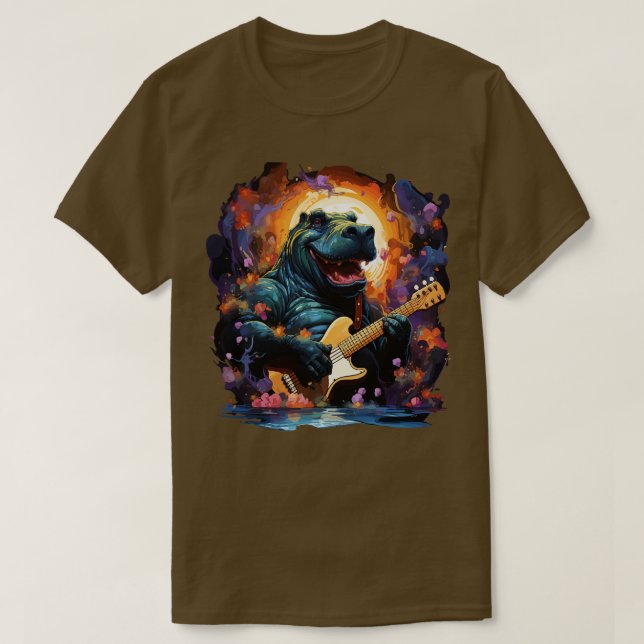 Hippo Spela Guitar T Shirt (Design framsida)