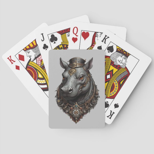 Hippo Steampunk Design Casinokort (Baksidan)
