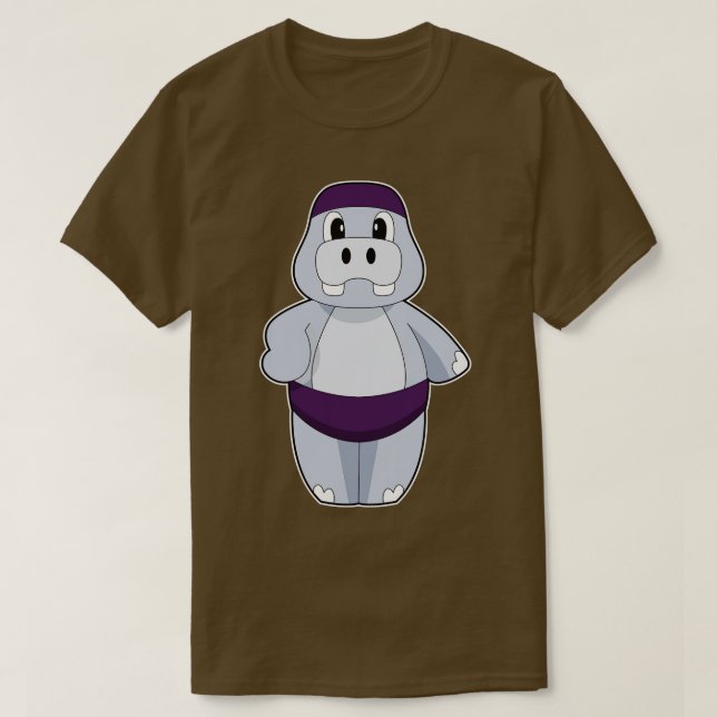Hippo Swimming Swimming T Shirt (Design framsida)