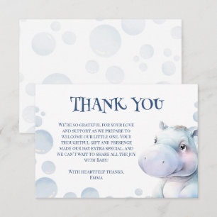 Hippo Thworthy Baby Shower Tack Kort