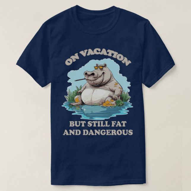 Hippo Vacation TShirt T Shirt (Design framsida)