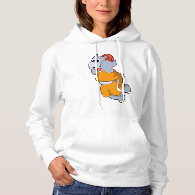 Hippo vid Basketball Sports T Shirt (Framsida)
