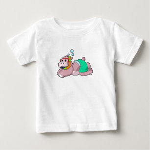 Hippo vid Dyving med Snorkel T Shirt